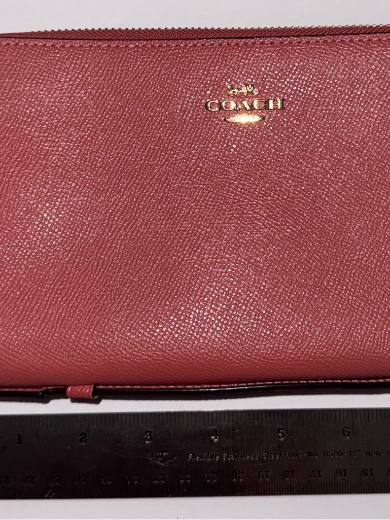 New Coach Pink Leather Travel Zip Pouch  Coach